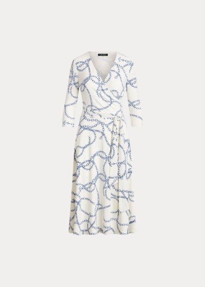 Women's Ralph Lauren Printed Jersey Surplice Dresses | 980526BQA